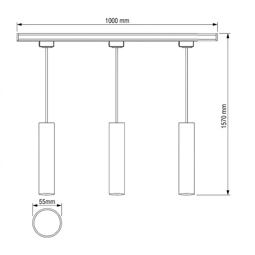 Philips - Cable-suspended pendant light for the EASYLINK track system 3x GU10/7W/230V 1 m white