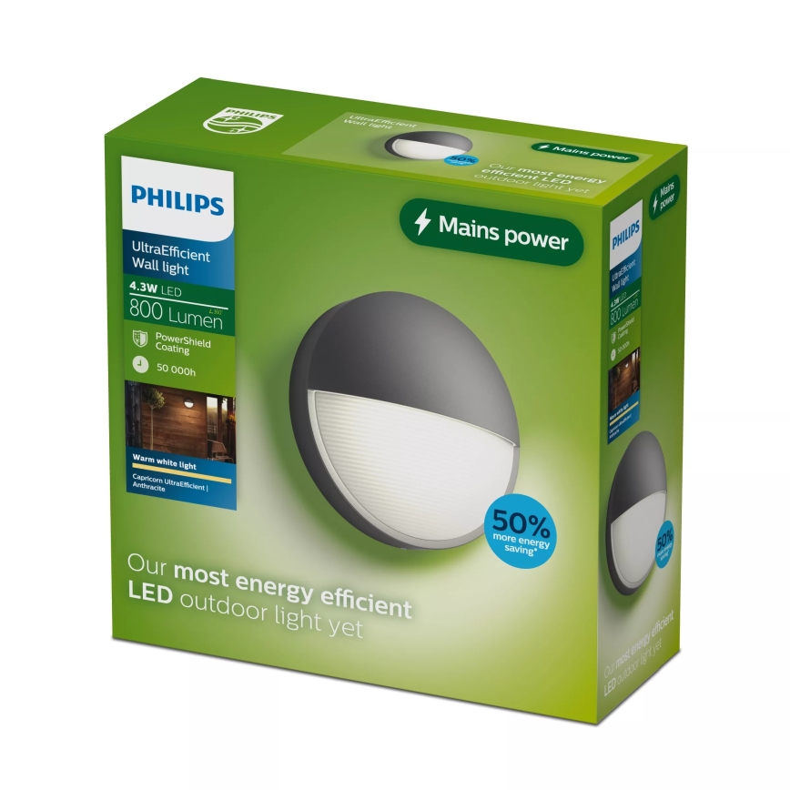 Philips - CAPRICORN LED Outdoor Wall Light LED/4,3W/230V IP44
