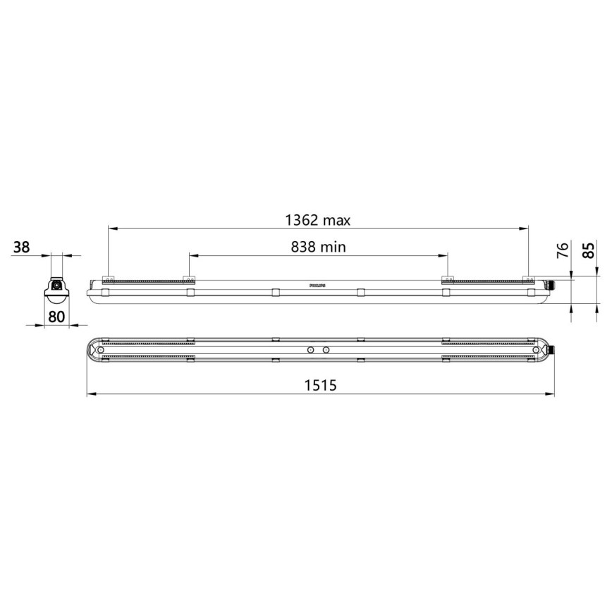 Philips - CORELINE LED Industrial Batten Luminaire 37.5W/230V 150 cm IP66