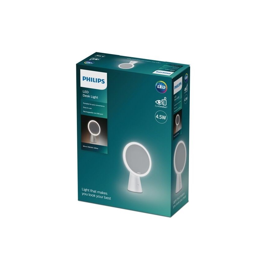 Philips - Dimmable cosmetic mirror with LED backlit MIRROR LED/4,5W/5V