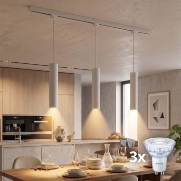 Philips - Dimmable LED cable pendant for EASYLINK track system 3xGU10/7W/230V 1m white