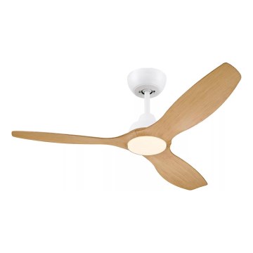 Philips - Dimmable LED Ceiling Fan OLAS LED/24W/230V Ø 132 cm White/Brown + Remote Control