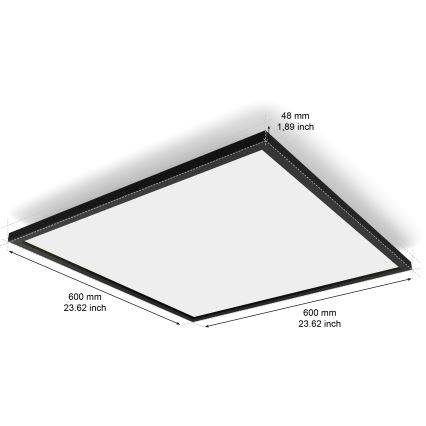 Philips - Hue AURELLE LED Dimmable Ceiling Light LED/39W/230V 2200-6500K 60x60 cm Black