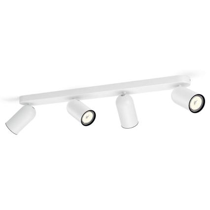 Philips - LED RGBW Dimmable PONGEE Spotlight Fixture 4xGU10/4.8W/230V 3000K White + Remote Control