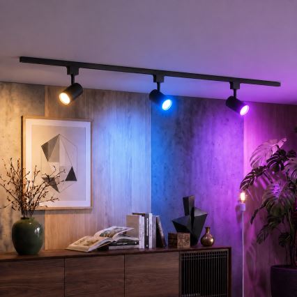Philips - LED RGBW Dimmable Spotlight for EASYLINK HUE Track System 3xGU10/4.7W/230V 2200–6500K 1m Black
