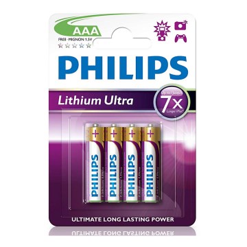 Philips FR03LB4A/10 - 4 pcs Lithium battery AAA LITHIUM ULTRA 1,5V 800mAh
