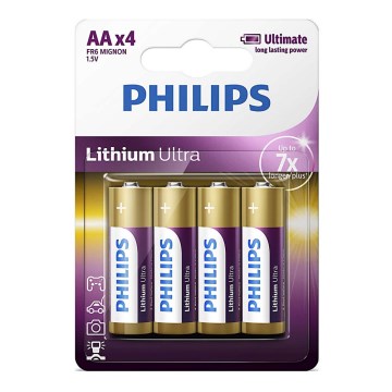 Philips FR6LB4A/10 - 4 pcs Lithium battery AA LITHIUM ULTRA 1,5V 2400mAh