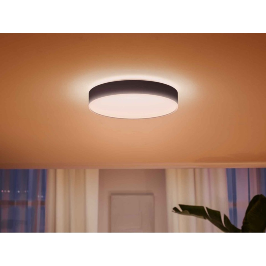 Philips - Hue LED Dimmable Ceiling Light LED/33.5W/230V 2200-6500K Ø 425 mm Black + Remote Control