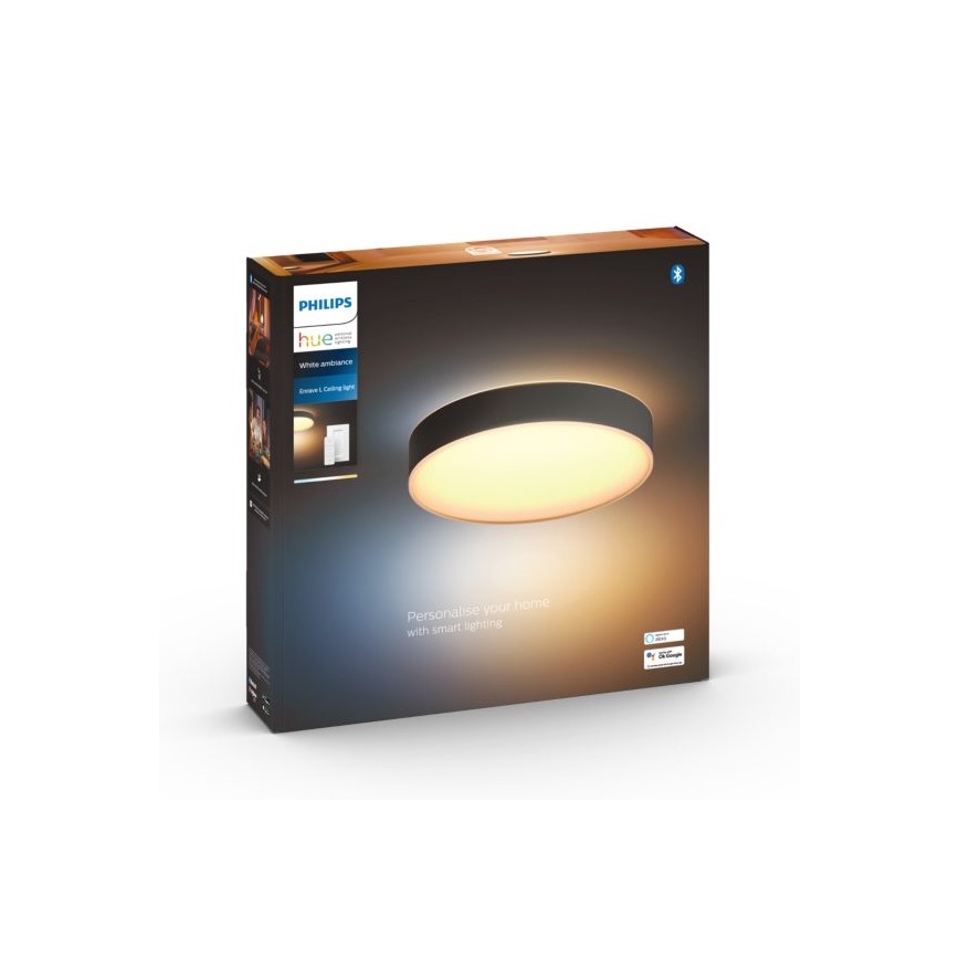 Philips - Hue LED Dimmable Ceiling Light LED/33.5W/230V 2200-6500K Ø 425 mm Black + Remote Control