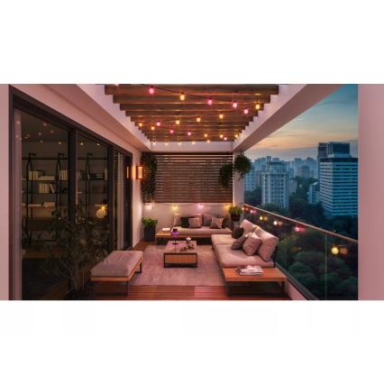 Philips - Hue FESTAVIA LED RGBW Dimmable Outdoor String Lights, 20 LEDs, 14 m, IP65