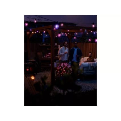 Philips - Hue FESTAVIA LED RGBW Dimmable Outdoor String Lights, 20 LEDs, 14 m, IP65