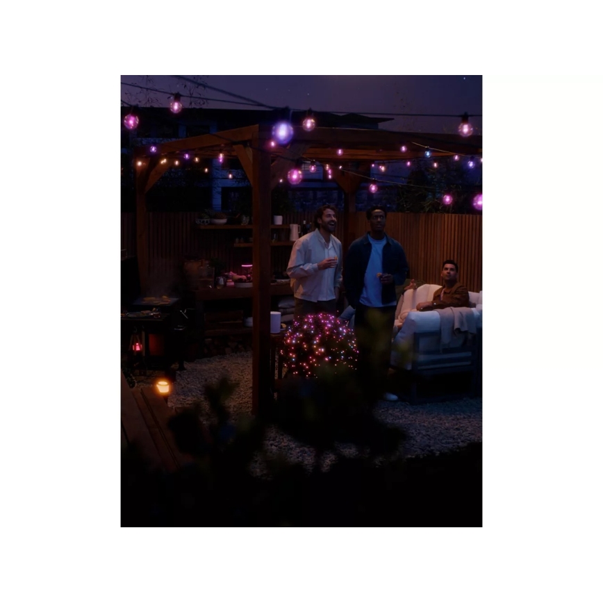 Philips - Hue FESTAVIA LED RGBW Dimmable Outdoor String Lights, 20 LEDs, 14 m, IP65