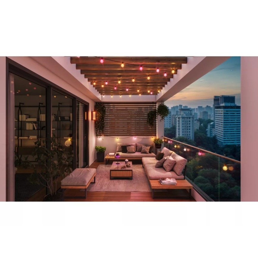 Philips - Hue FESTAVIA RGBW LED Dimmable Outdoor Extension String, 10 LEDs, 7 m, IP65