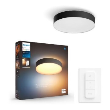 Philips - Hue LED Dimmable Ceiling Light LED/19.2W/230V 2200–6500K Ø 381 mm Black + Remote Control