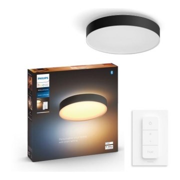 Philips - Hue LED Dimmable Ceiling Light LED/33.5W/230V 2200-6500K Ø 425 mm Black + Remote Control