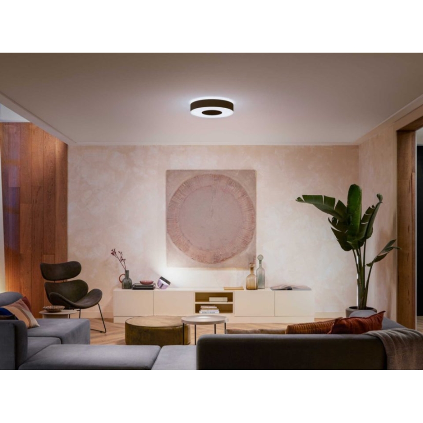 Philips - RGB LED Dimmable Ceiling Light Hue INFUSE LED/33.5W/230V 2000-6500K Ø 381 mm Black