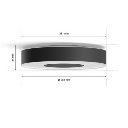 Philips - RGB LED Dimmable Ceiling Light Hue INFUSE LED/33.5W/230V 2000-6500K Ø 381 mm Black