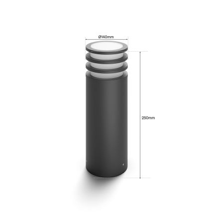Philips - Hue LUCCA LED RGB Dimmable Outdoor Lamp 1xE27/8,1W/230V 25 cm 1000-20000K IP44