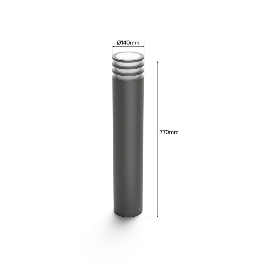 Philips - LED RGB Dimmable Outdoor Lamp Hue LUCCA 1xE27/8.1W/230V 77 cm 1000-20000K IP44