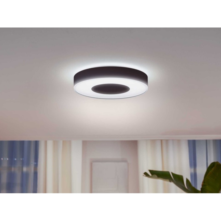 Philips - Hue INFUSE RGB LED Dimmable Ceiling Light 52.5W/230V 2000-6500K Ø 425 mm Black