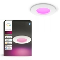 Philips - Hue SLIM RGBW Dimmable Bathroom Recessed Downlight, 8.3W/230V, 1000-20000K, White, IP44