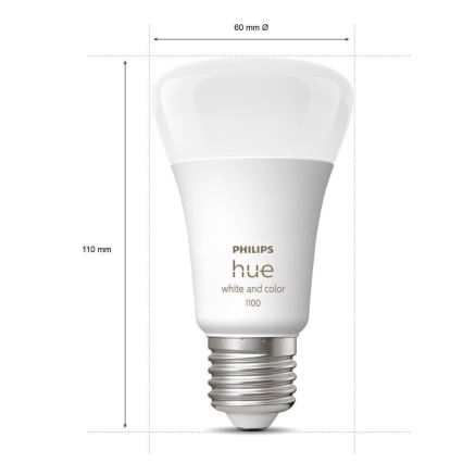 Philips Hue White and Color Ambiance A60 LED Dimmable Bulb, E27, 9W, 230V, 2000–6500K