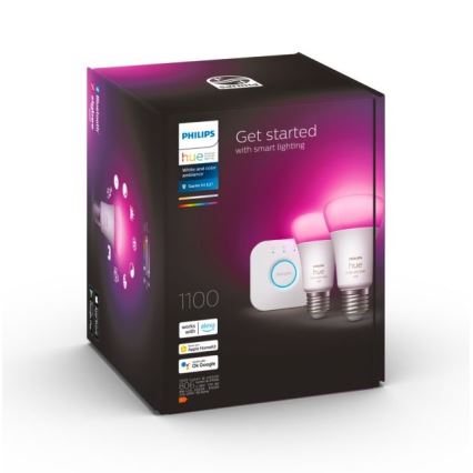 Philips Hue White and Color Ambiance Starter Kit 2x E27/9W/230V 2000-6500K + Hue Bridge