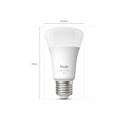 Starter kit Philips Hue White and Color Ambiance 3xE27/8,1W 1000-20000K + Hue Bridge and Dimmer Switch