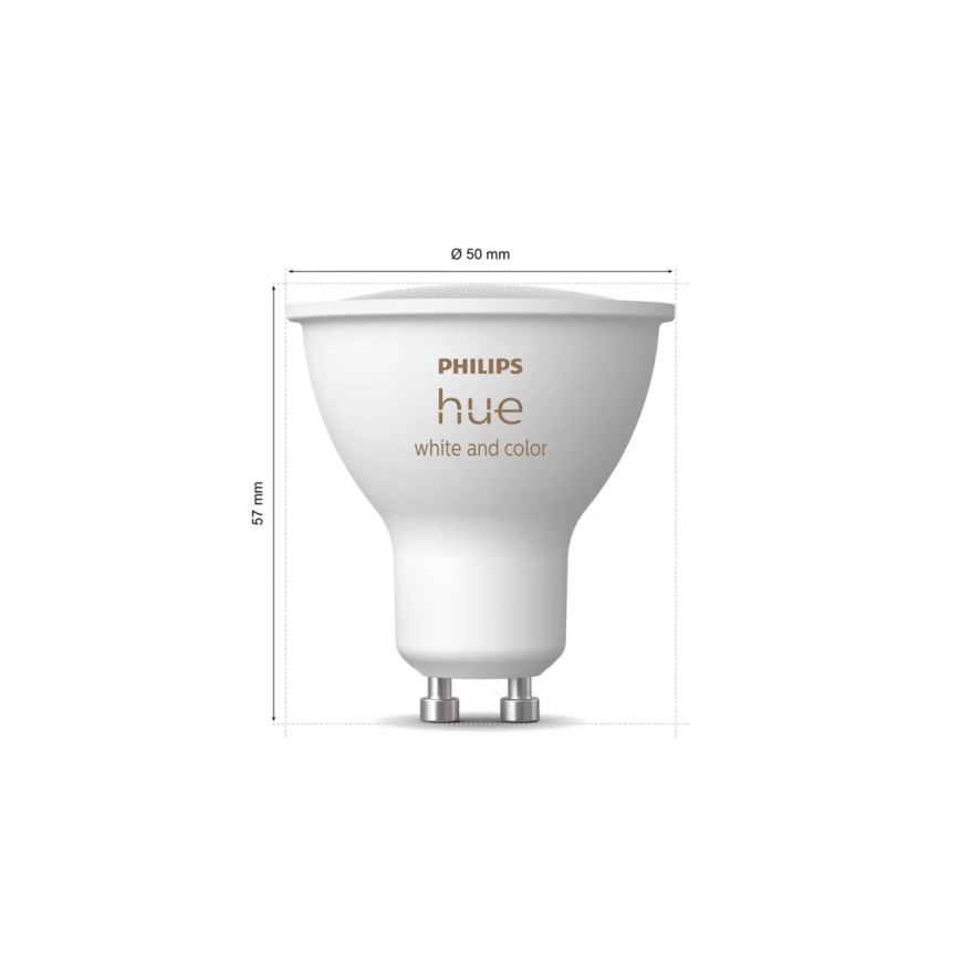 Philips Hue WHITE AND COLOR AMBIANCE Starter Kit 3xGU10/4.2W 2000-6500K + Hue Bridge and Dimmer Switch