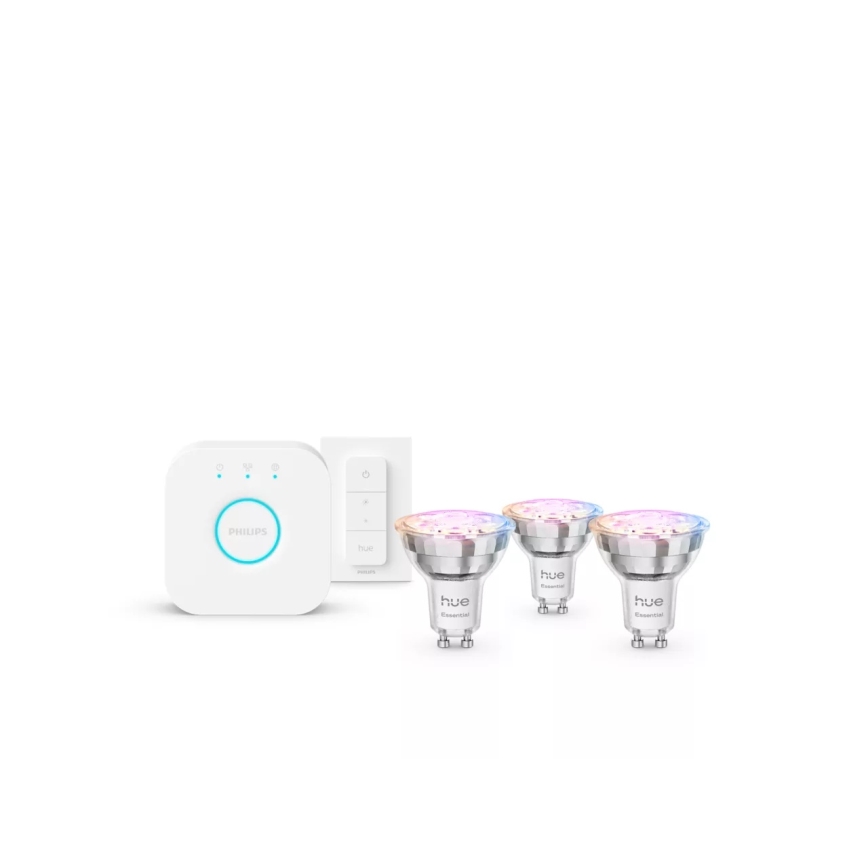 Philips Hue White and Color Ambiance Essential Starter Kit 3x GU10 / 4.7W / 230V / 2200-6500K + Connection Bridge