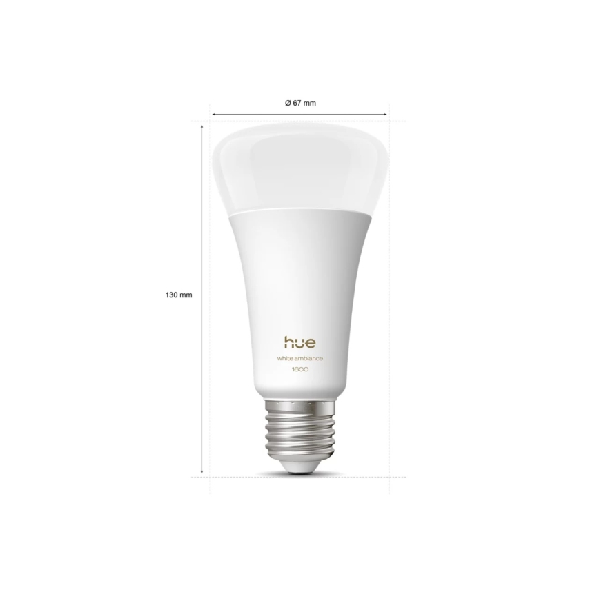 Philips Hue WHITE AMBIANCE Dimmable LED Bulb E27/11,8W/230V 1000-20000K