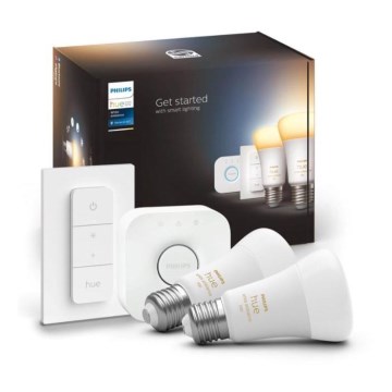 Philips Hue White Ambiance Starter Kit 2xE27/8W/230V + Hue Bridge and Dimmer Switch
