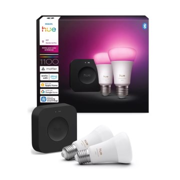 Philips Hue White and Color Ambiance Starter Kit 2x E27/8.1W 1000-20000K + Hue Bridge