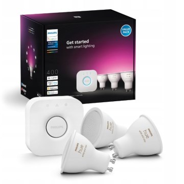 Philips Hue WHITE AND COLOR AMBIANCE Starter Kit 3x GU10 / 4.2W / 230V / 2200–6500K + Hue Bridge