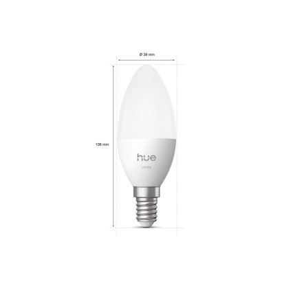 Philips Hue White Dimmable LED Bulb B39 E14/3.9W/230V 2700K
