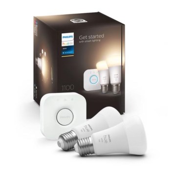 Philips Hue WHITE Starter Kit 2x E27/9.5W 2700K + Hue Bridge