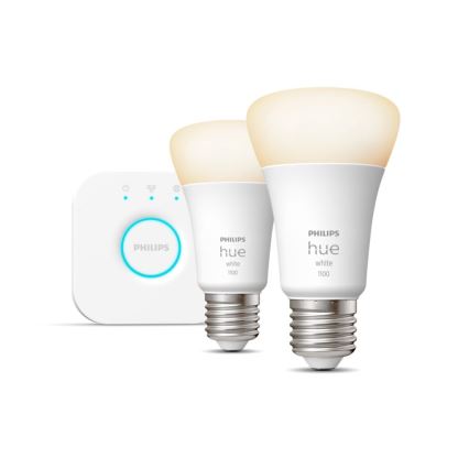 Philips Hue WHITE Starter Kit 2x E27/9.5W 2700K + Hue Bridge