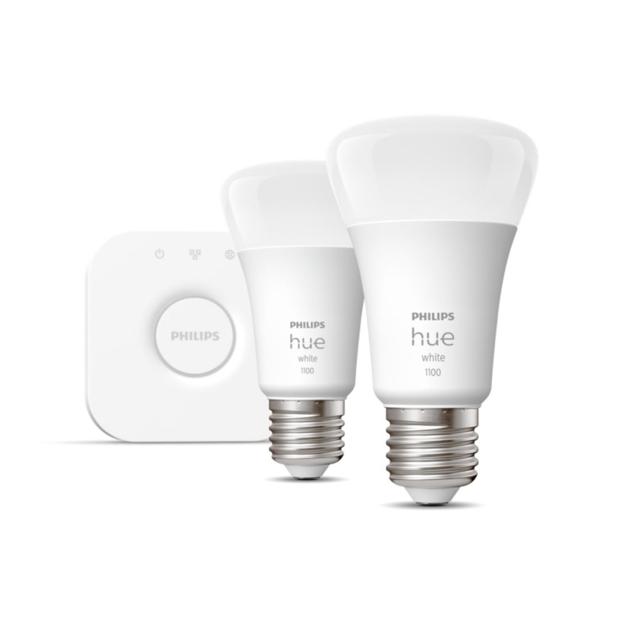 Philips Hue WHITE Starter Kit 2x E27/9.5W 2700K + Hue Bridge
