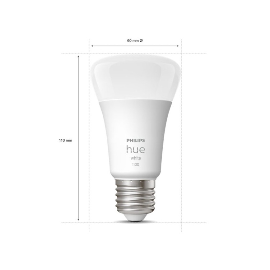 Philips Hue White Starter Kit 3× E27/9.5W 2700K + Hue Bridge and Dimmer Switch