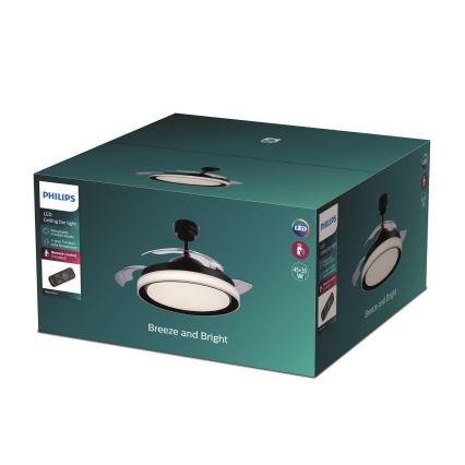 Philips - LED Ceiling fan LED/35W/230V 5500/4000/2700K black + remote control