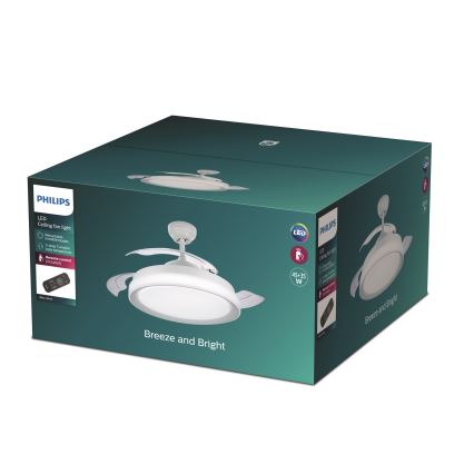 Philips - LED Ceiling fan LED/35W/230V 5500/4000/2700K white + remote control