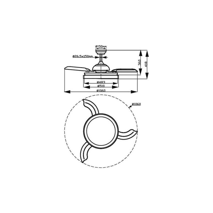 Philips - LED Ceiling fan LED/35W/230V 5500/4000/2700K white + remote control