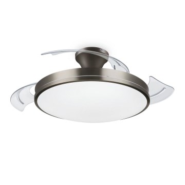 Philips-LED Ceiling light with a fan BLISS LED/35W/230V 5500/4000/2700K nickel + remote control