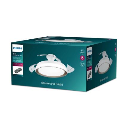 Philips-LED Ceiling light with a fan LED/35W/230V 5500/4000/2700K + remote control gold