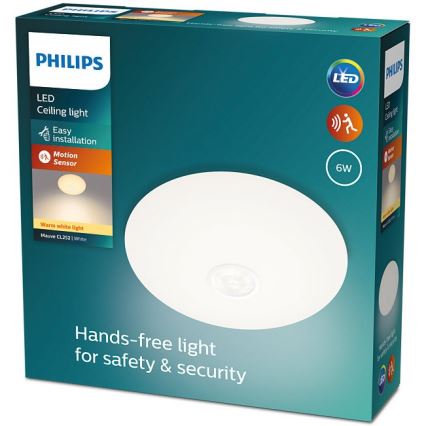 Philips - LED Ceiling light with a sensor MAUVE LED/6W/230V