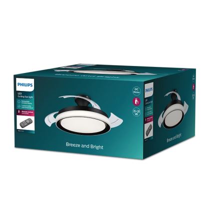 Philips - BLISS LED Ceiling Light with Fan LED/35W/230V 5500/4000/2700K Black + Remote Control