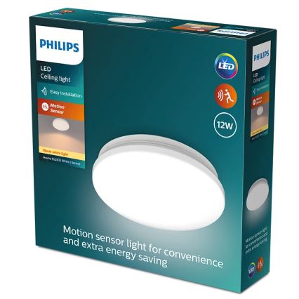 Philips - LED Ceiling light with sensor ACUNA LED/12W/230V 2700K