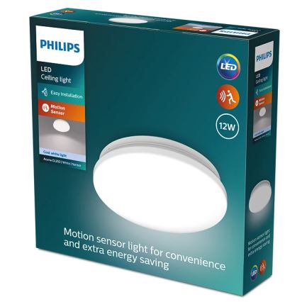 Philips - LED Ceiling light with sensor ACUNA LED/12W/230V 4000K