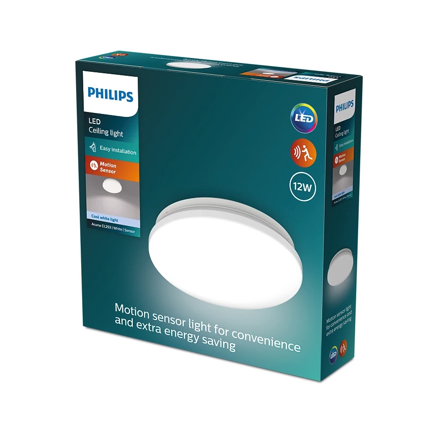 Philips - LED Ceiling light with sensor ACUNA LED/12W/230V 4000K