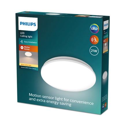 Philips - LED Ceiling light with sensor ACUNA LED/21W/230V 2700K